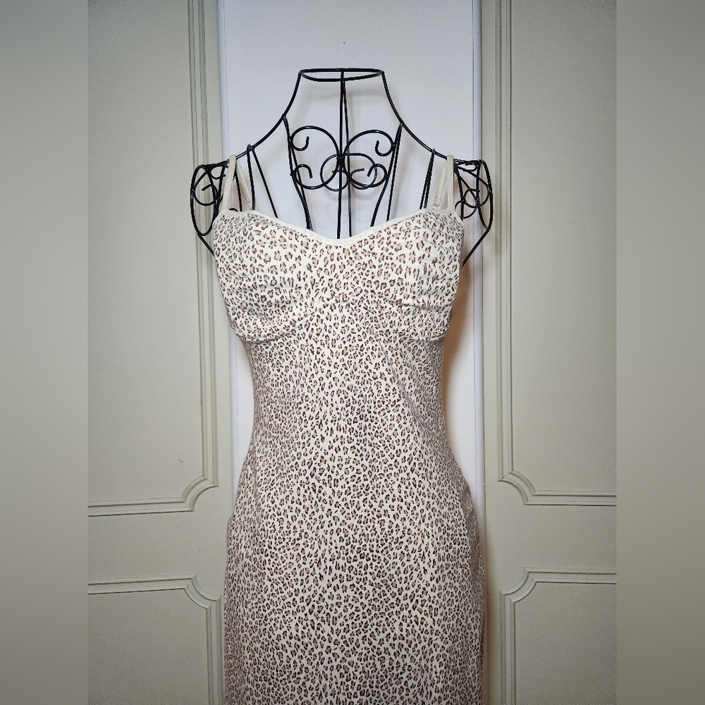 Vintage Victoria's Secret Leopard Cotton Print Slip Dress